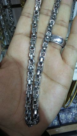 White Gold Plated Biker Chain (30 inches)