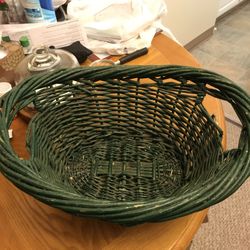 Original Green Wicker Basket For Gifts For Nest Of Birds Or For letters and Bills Size 12/18 inch