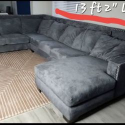 Large Sectional Grey/Blue