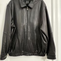 Leather Bomber Jacket Mens XL