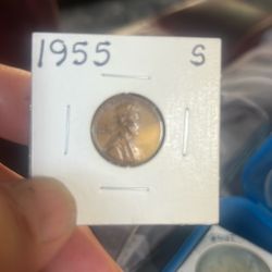 1955 Us Penny Copper Double Die