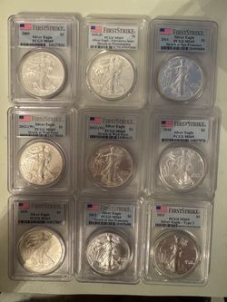 Silver Eagles 1oz .999 Silver PCGS MS69 - various dates