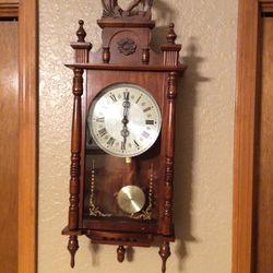 Vintage Quartz Pendulum Clock Commodore Horse Clock.  Wall Or Mantle 