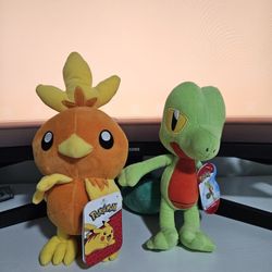 Official Pokémon Hoenn Starter Plush Set – Torchic & Treecko – NWT