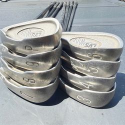 Lot of eight LVS beginner friendly men’s right handed golf clubs