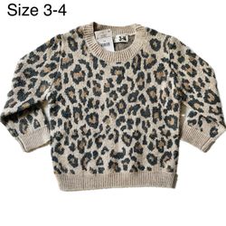 NWT girl Cheetah Sweater 