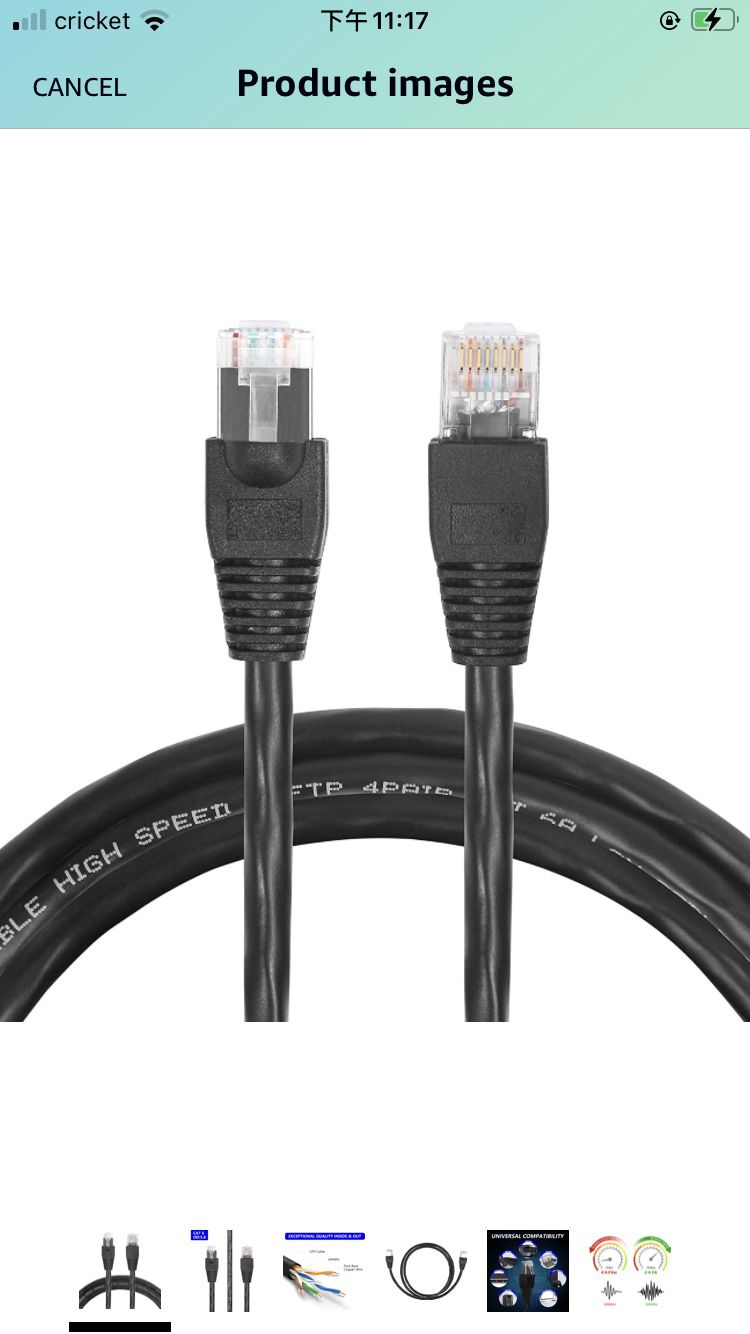 Cat 6 Ethernet Cable 3~20 feet