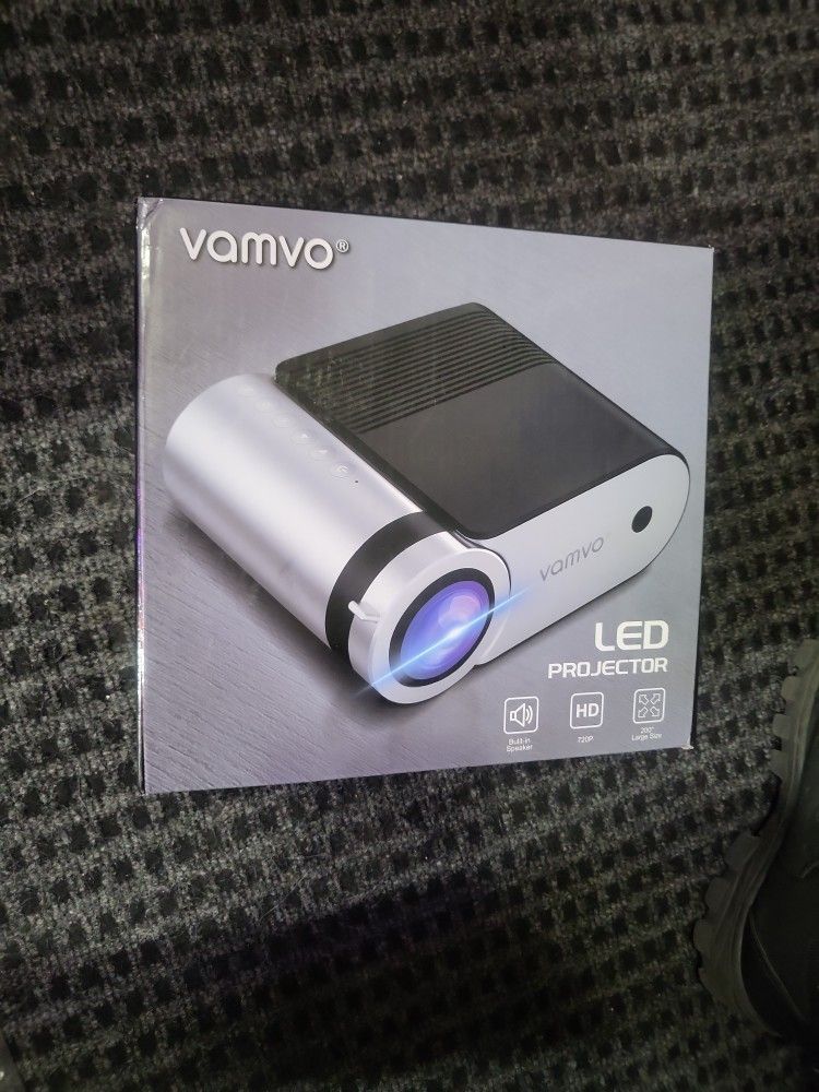 Mini Projector, Vamvo Portable Projector Support 1080P 200" Mini HD Movie Projector, Outdoor Projector with Stylish streamlined Design, Compatible wit