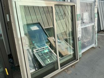 47 x 47 in sliding window in beige,  ($180)56 x 51 sliding window  in bronze($220)
