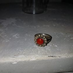 Silver Tone Coral Style Ring 