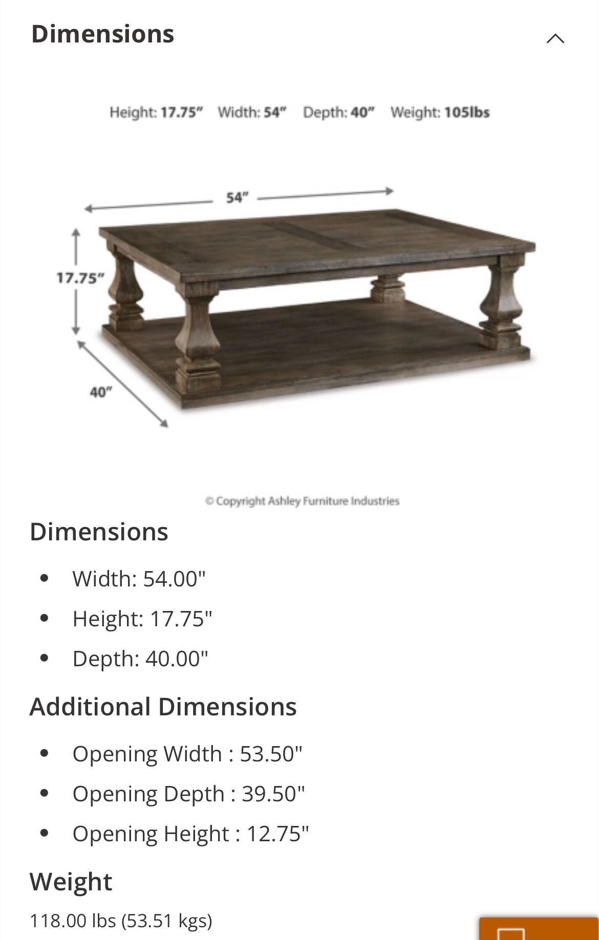 Ashley Coffee Table +end Table