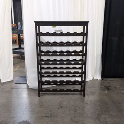 Dark Brown Wood Multi-Tier Wine Rack