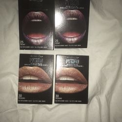 Maybelline Python Metallic Lip Kit Shade 30 Provoked & 25 Valiant Lot of 4