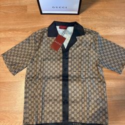 Gg Blue Monogram Shirt 