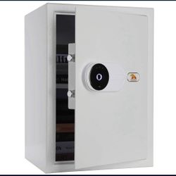 TIGERKING Large Biometric Safe Fingerprint Safe Security Safe Box Safes for Home, Hotel, Office-White