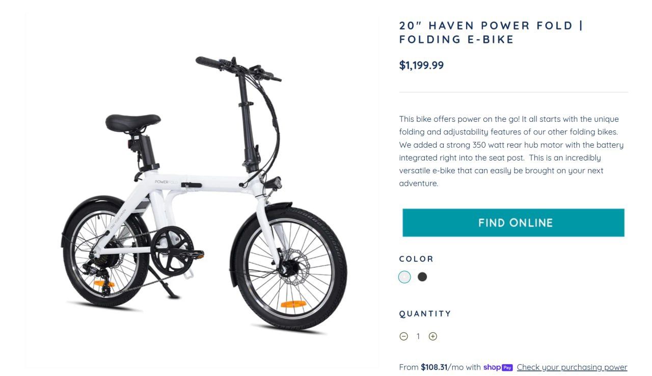 New Folding Electric Bike 20”