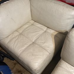 2 Couches Hardly Leather White  For Five Bux (handling Fee) So It’s Practically Free