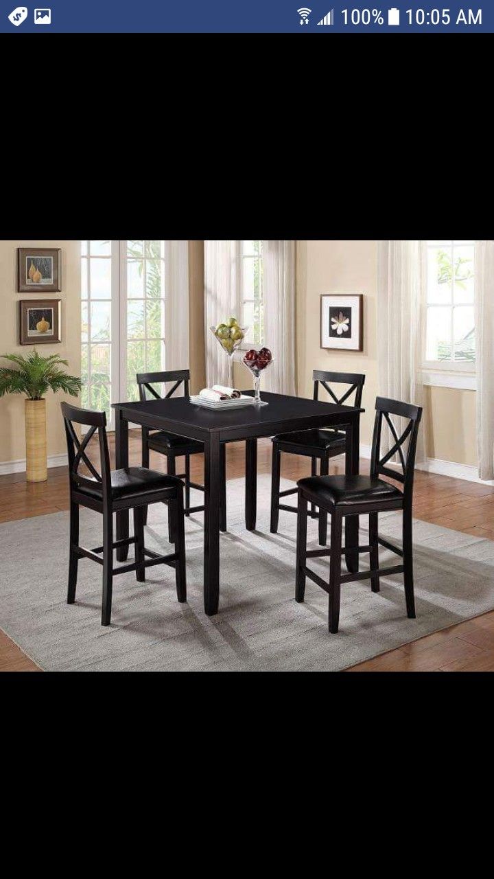 Brand New Espresso 5PCS Counter Height Dinning Set