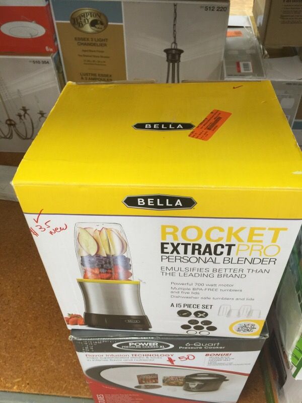 BELLA Rocket Extract PRO Power Blender, 15 Piece set, stainless steel