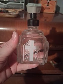 Glass Soap Dispenser with Cross Design