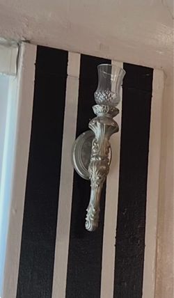 Silver Ornate Wall Sconce Candle Holder