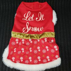 Let it Snow Red Dog Christmas Dress Size M NWT