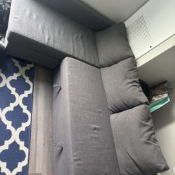 IKEA Gray Sofa Bed with Chaise