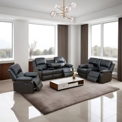 3 Piece Reclining Sofa Set ( Sofa + Loveseat + Chair ) - Limited Time Offer 