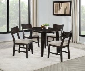 Modern 5-Piece Dining Set with Upholstered Chairs