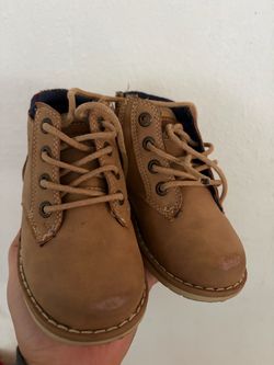 Toddler Tan Lace-Up Ankle Boots