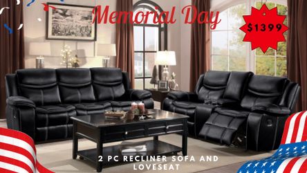 2 PC RECLINER SOFA AND LOVESEAT