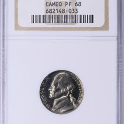 1958 PF68 CAM Jefferson Nickel Proof CAMEO