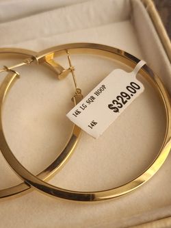 14K Gold Large Square Hoop Earrings