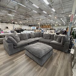 Costco 6pc dark gray sereen modular sectional with ottoman
