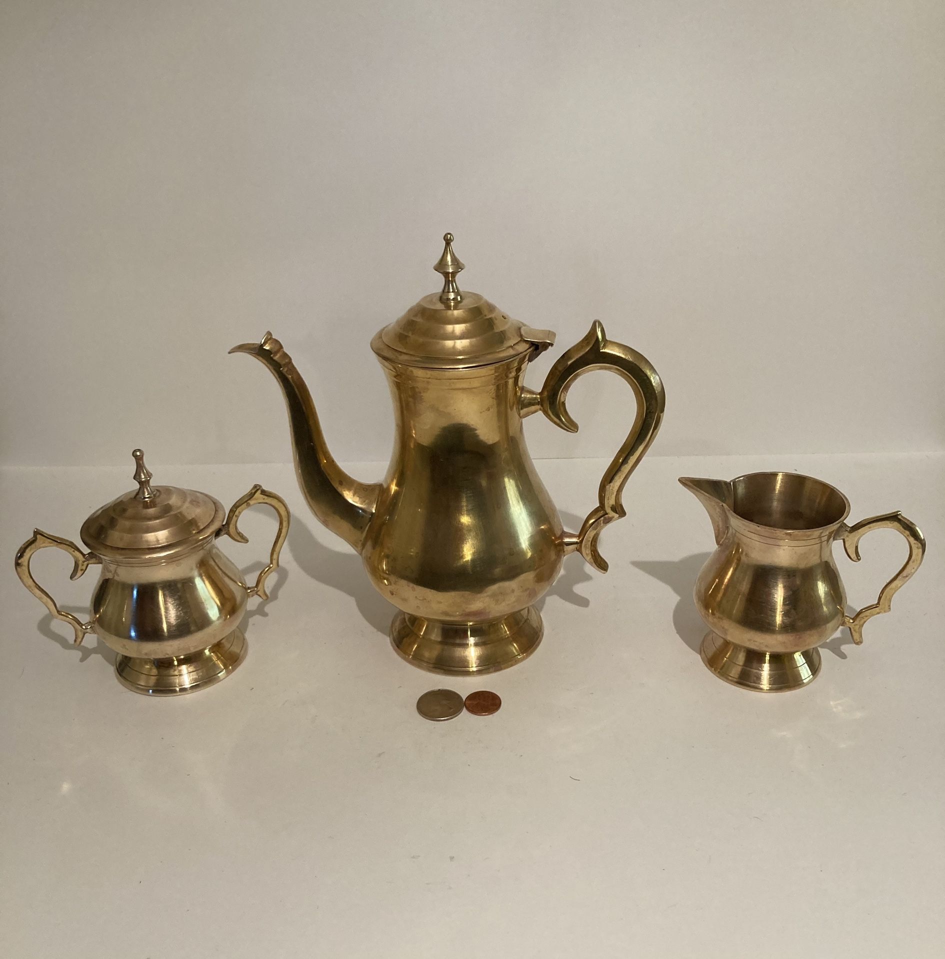 Vintage Brass Teapot Set