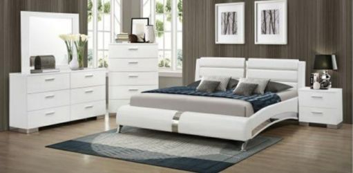 Felicity Queen bed set with dresser mirror night stand.