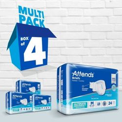 Attends Briefs Medium, Adult Heavy Absorbency, Medium Size  96 Count