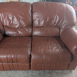 Cozy Leather Recliner Love Seat