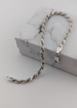 ✨ Sterling Silver Mirror-Cut Rope Bracelet ✨