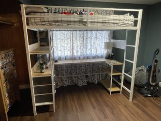 Twin Bunk Bed w/ Desk and Lights