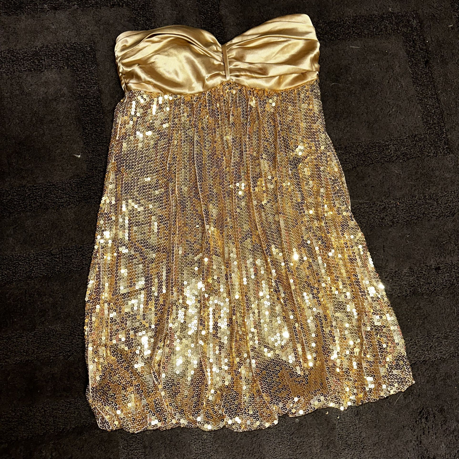 Windsor Gold Sequin Dress New With Tags Size 7