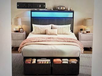 Brand new TWIN bed frame with storage & charging port