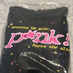 pink SP5DER hoodie large