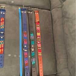 Set of 3 Leather Dog collar