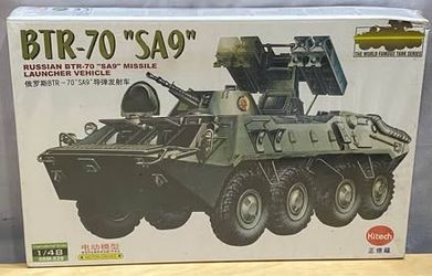 Vintage 90's Kitech No. 08M-529 BTR-70 w/Russian SA-9 Missile Launcher 1:48 Scale Model Kit