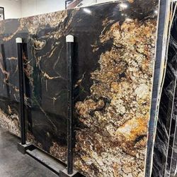 Beautiful black African granite Slabs 126 x76 custom from  Africa Blowout Sale $2500.00 per slab 