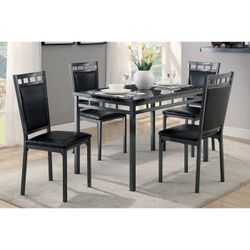 Brand New Gray Faux Marble Dining Set (Table: 48 x 30 x 30H)