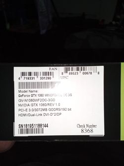GIGABYTE GEFORCE FTX1060