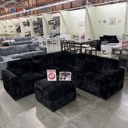 New Black Sectional 