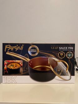 Parini Golden Chef Cookware 1.5 Quart Sauce Pan with Tempered Lid